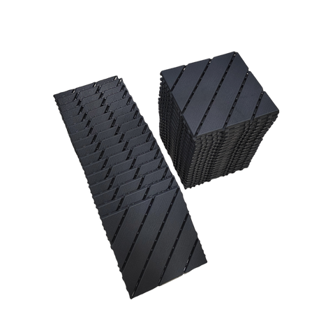 Plastic tiles, 36 pieces, 12 inches x 12 inches waterproof outdoor terrace tiles with reinforced drainage design, gray - V.I.P Digital Presence