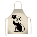 Cat Kitchen Aprons For Women Cotton Linen Bibs Household Cleaning Pinafore Home Cooking Apron kids kitchen barber - V.I.P Digital Presence