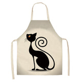 Cat Kitchen Aprons For Women Cotton Linen Bibs Household Cleaning Pinafore Home Cooking Apron kids kitchen barber - V.I.P Digital Presence