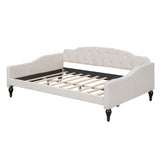 Full Size Upholstered Tufted Daybed Beige - V.I.P Digital Presence