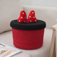 Cartoon cute home desktop sundries storage basket bedroom ornaments cotton rope storage basket with lid - V.I.P Digital Presence