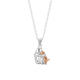 S925 sterling silver little girl and dog embrace necklace for women fashionable and simple contrasting color collarbone chain - V.I.P Digital Presence