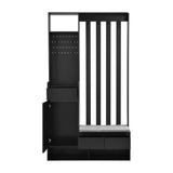 39.3'W70.8'H multifunctional corridor shoe cabinet with soft padded nail board and black hanger with entrance hook - V.I.P Digital Presence