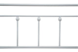 Metal double bed with ear shaft/sturdy/noise reduction/flexible ear shaft/retro style/no need for spring box (LIGHT GREY)
