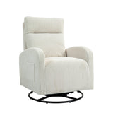 JiaDa Upholstered Swivel Glider.Flannel fabric.Rocking Chair for Nursery in Beige.Modern Style One Left Bag - V.I.P Digital Presence
