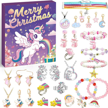 DIY creative children's bracelet jewelry 24-grid calendar Christmas holiday surprise blind box silver set - V.I.P Digital Presence