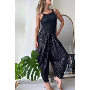 Loose sequin trousers INS elastic waist casual bloomers - V.I.P Digital Presence