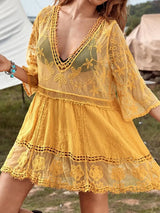 Sexy lace loose beach vacation hooded skirt bikini jacket swimsuit women - V.I.P Digital Presence