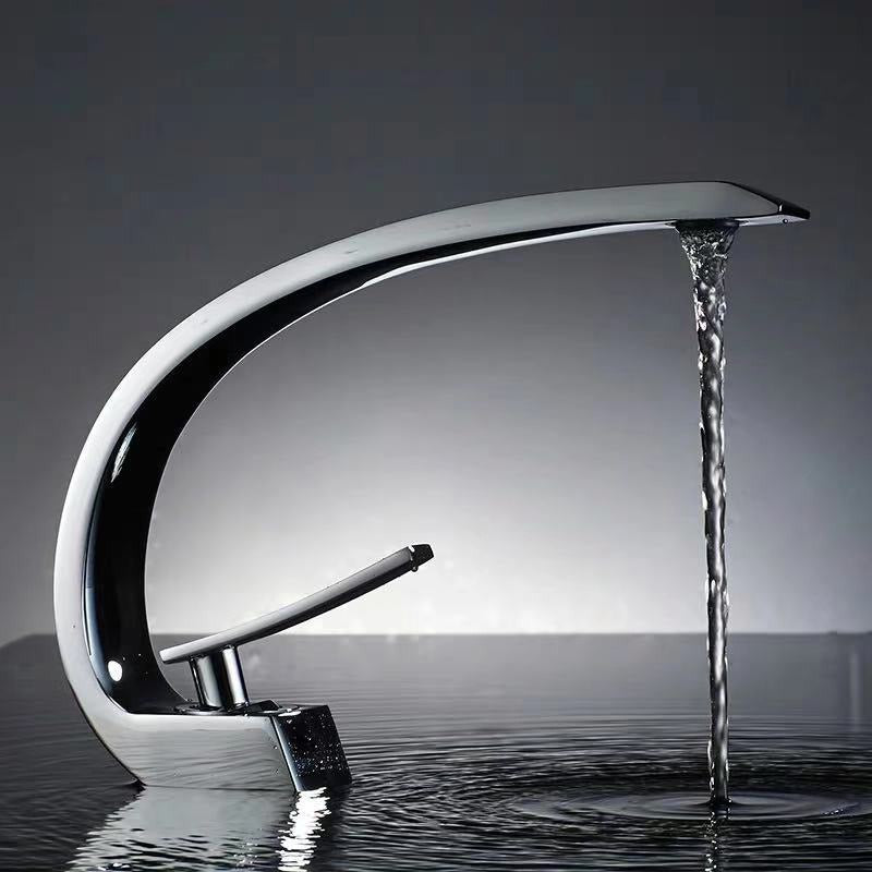 Black all copper single hole cold and hot faucet creative sink for washing hands and faces under the table - V.I.P Digital Presence