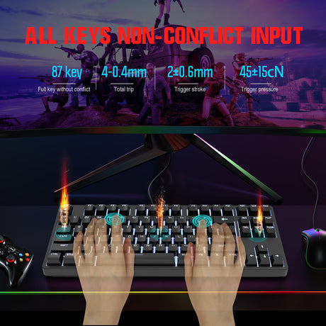 87 key wired mechanical gaming keyboard with red axis for esports and office use, with over 20 types of white light insertable shafts - V.I.P Digital Presence