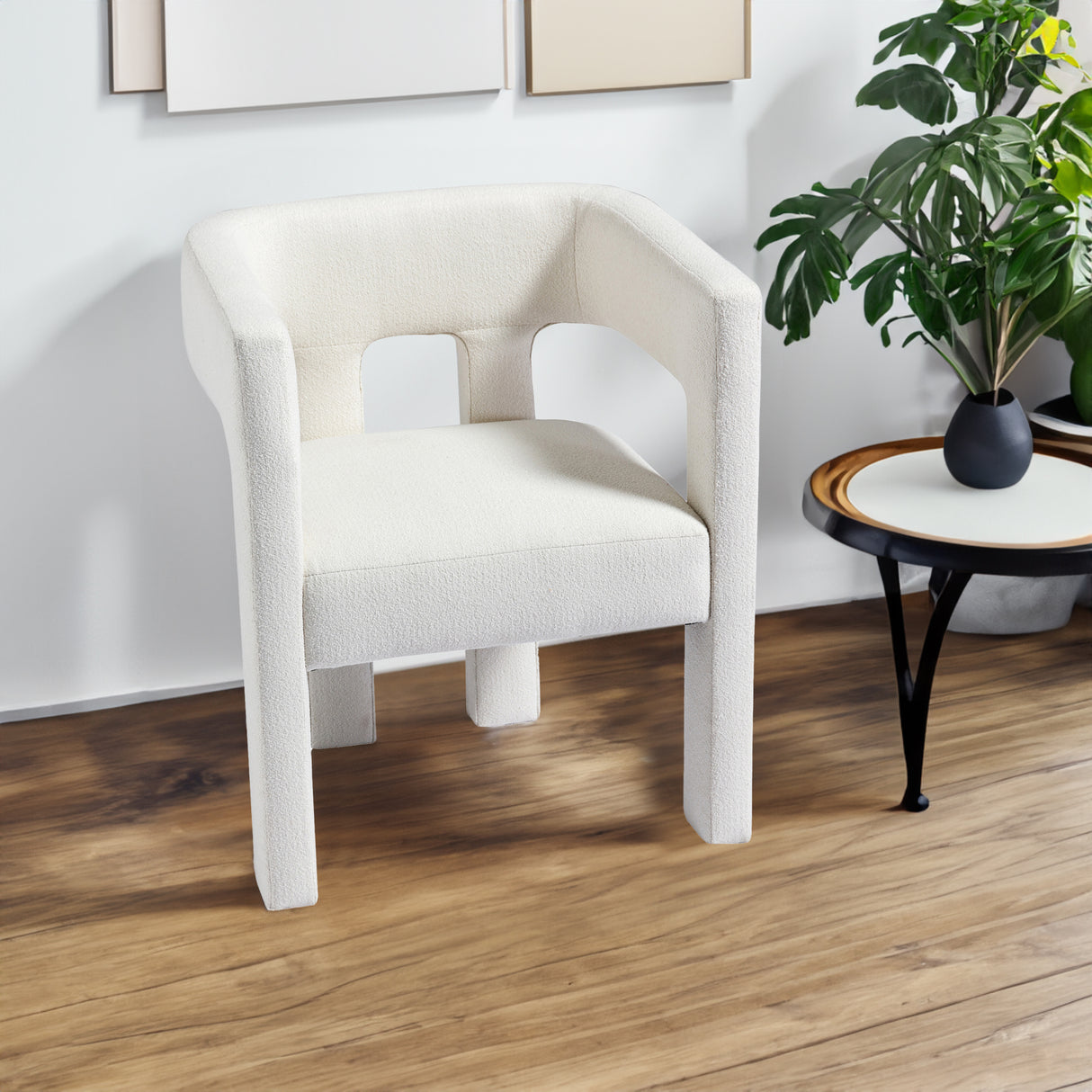 Contemporary Designed Fabric Upholstered Accent Chair Dining Chair for Living Room, Bedroom, Dining Room, Beige - V.I.P Digital Presence