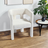 Contemporary Designed Fabric Upholstered Accent Chair Dining Chair for Living Room, Bedroom, Dining Room, Beige - V.I.P Digital Presence