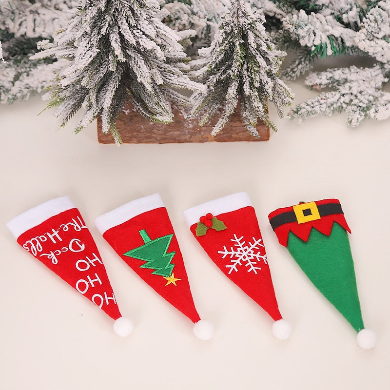 4pcs/lot New Year Christmas Gift Tableware Fork Knife Holder Bag Navidad  Noel Christmas Decorations for Home Dinner Table Decor - V.I.P Digital Presence