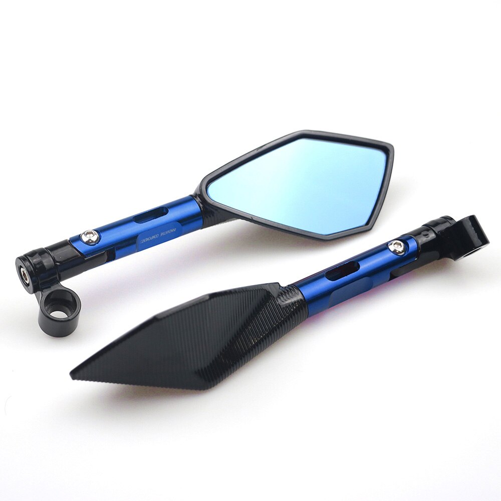 Universal CNC Aluminum Motorcycle Handlebar Rear View Mirrors Blue Anti-glare Mirror for Honda Yamaha Suzuki Scooter ktm - V.I.P Digital Presence