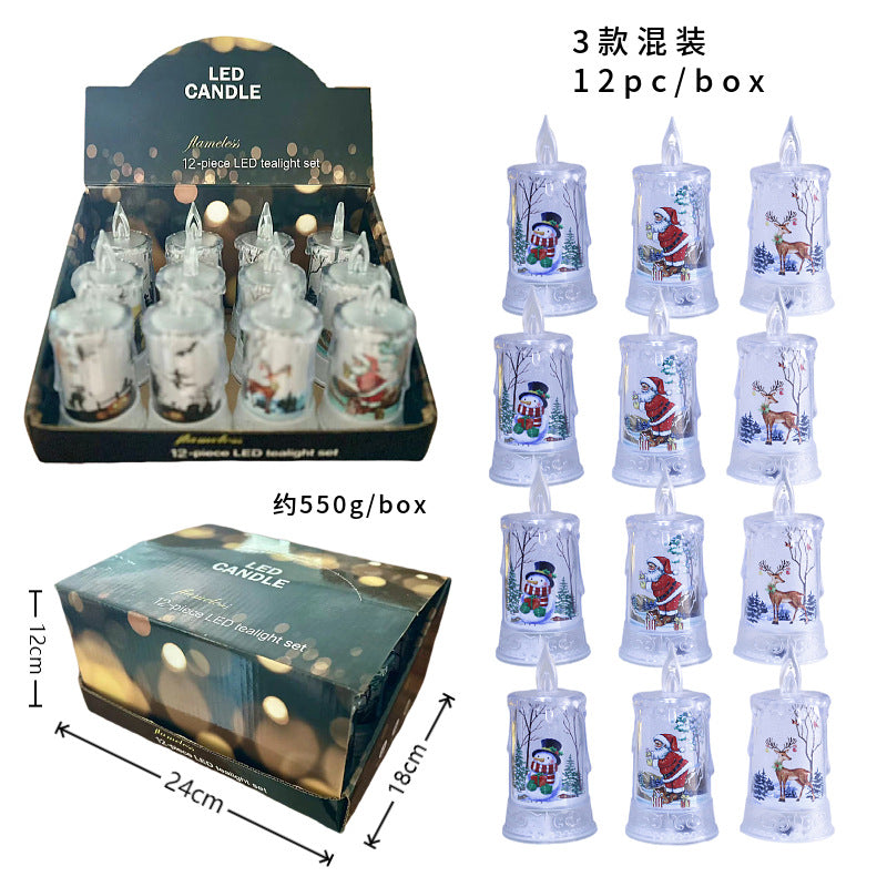 Christmas led electronic candle light Christmas snowman elk decoration luminous night light atmosphere light ornaments - V.I.P Digital Presence