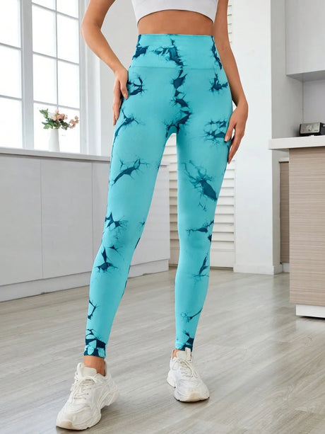 Printed High Waist Active Leggings - V.I.P Digital Presence