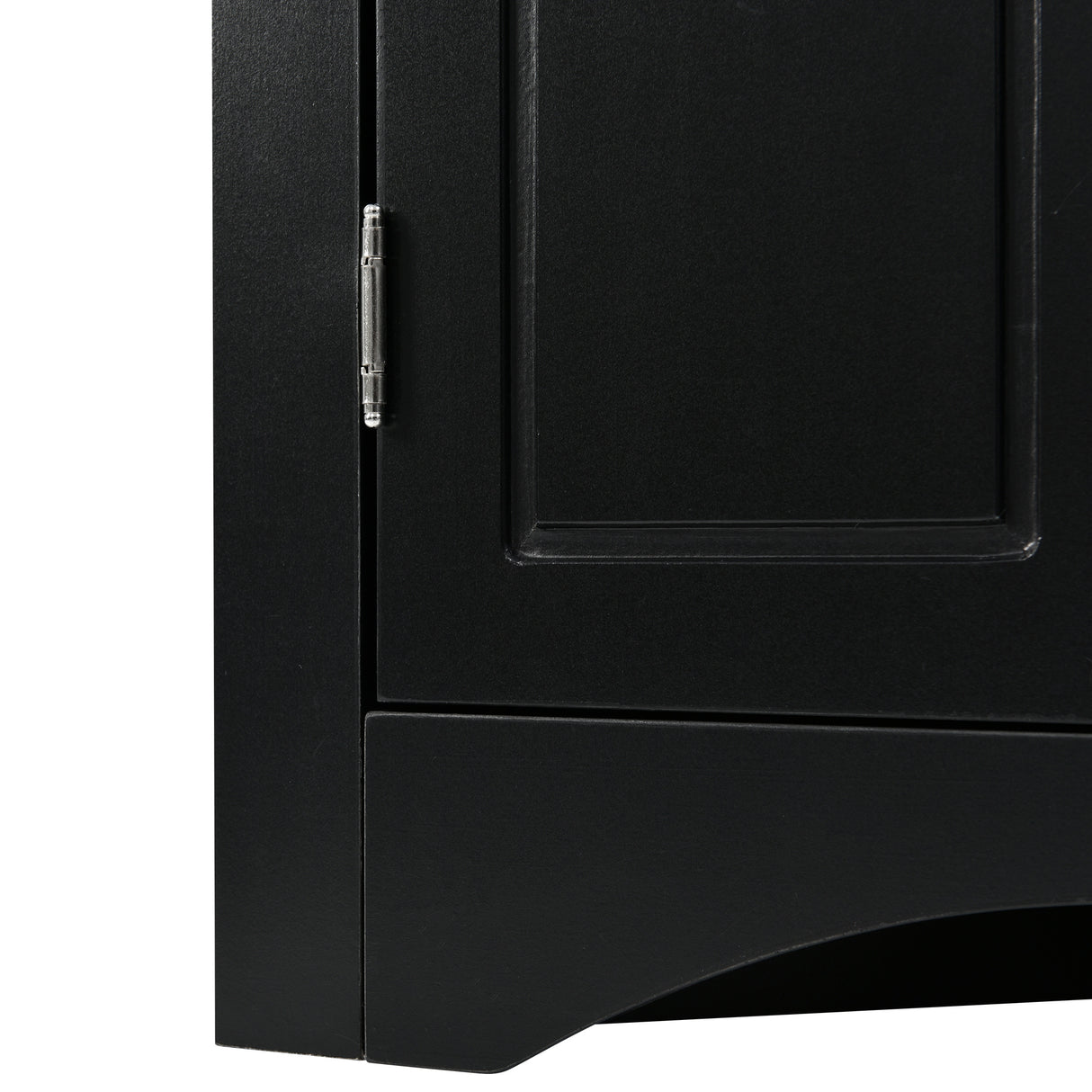 Black Triangle Bathroom Storage Cabinet with Adjustable Shelves, Freestanding Floor Cabinet for Home Kitchen - V.I.P Digital Presence