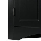 Black Triangle Bathroom Storage Cabinet with Adjustable Shelves, Freestanding Floor Cabinet for Home Kitchen - V.I.P Digital Presence