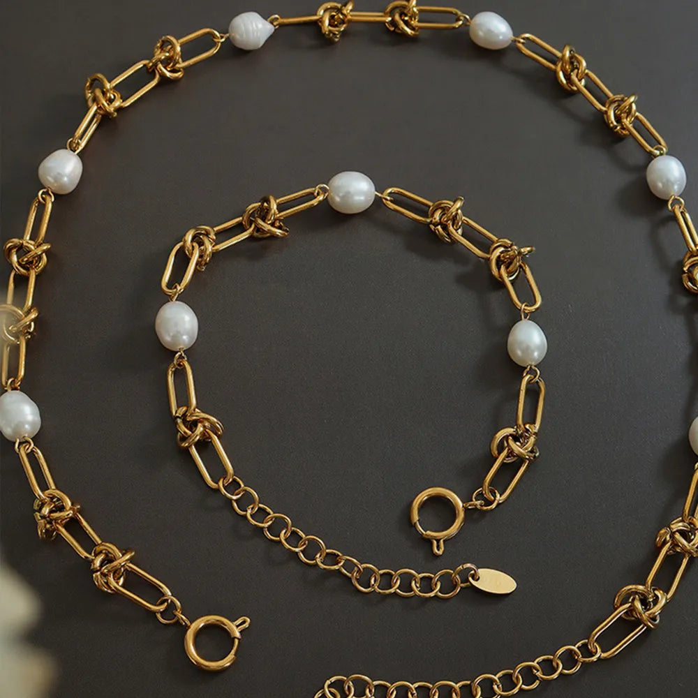 Freshwater Pearl Titanium Steel Necklace - V.I.P Digital Presence