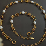 Freshwater Pearl Titanium Steel Necklace - V.I.P Digital Presence