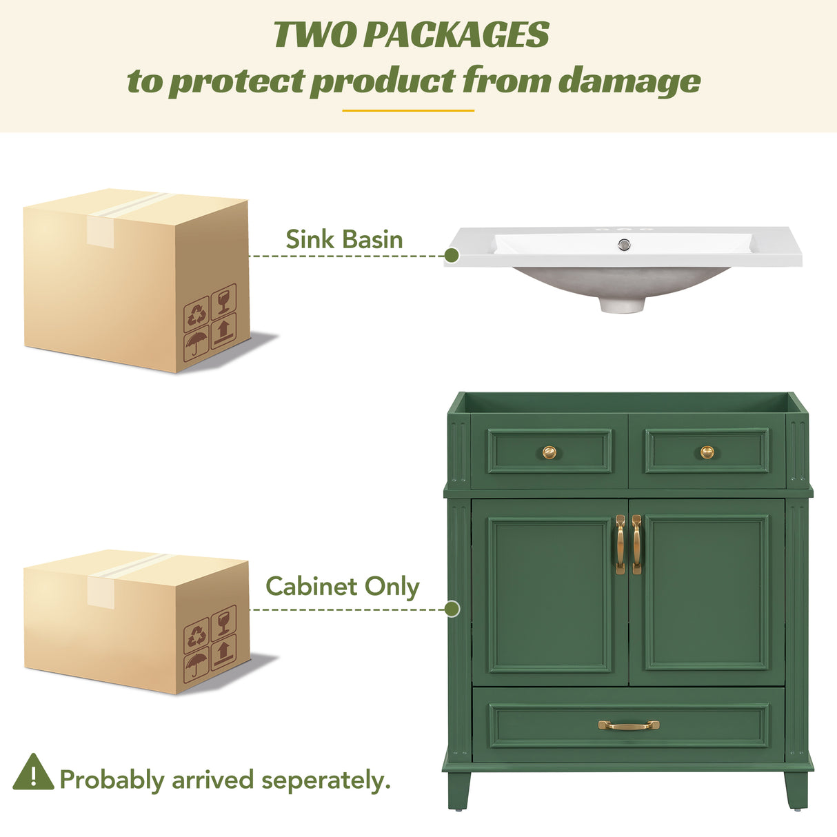 30 inch uncovered bathroom vanity with soft closed door, limited to solid wood frame bathroom storage cabinet green - V.I.P Digital Presence