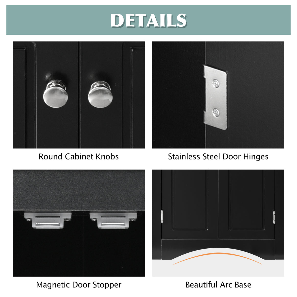 Black Triangle Bathroom Storage Cabinet with Adjustable Shelves, Freestanding Floor Cabinet for Home Kitchen - V.I.P Digital Presence