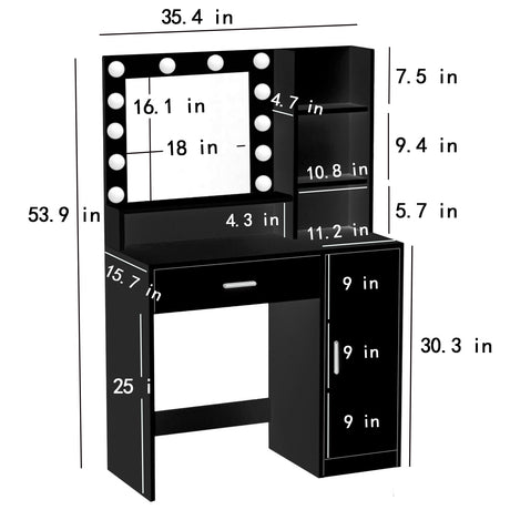 Makeup Vanity Desk with Mirror & Light - V.I.P Digital Presence