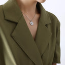 Zircon Star Moon Romantic Necklace Titanium Steel Gold Plated Round Pendant Neck Chain - V.I.P Digital Presence