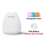 Touch Night Light Colorful Cat Silicone Animal Light Led Cartoon Lamp Bedroom Decoration Lights Bedside Lighting - V.I.P Digital Presence
