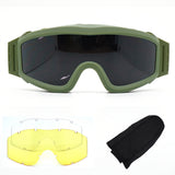 Gafas tácticas militares para aficionados al viento, equipo CS para exteriores, protección de tiro contra impactos, juego de tres lentes.