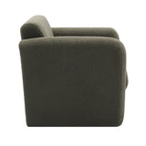 Modern style chair with sheepskin Sherpa fabric soft cushion, comfortable armchair, soft with backrest and pillow, seaweed green - V.I.P Digital Presence