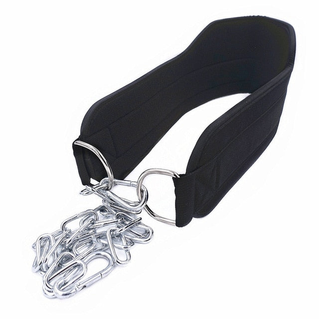 Thick Neoprene Weight Lifting Belt with Chain Dipping Belt for Pull Up Chin Up Kettlebell Barbell Fitness Bodybuilding Gym Belt - V.I.P Digital Presence