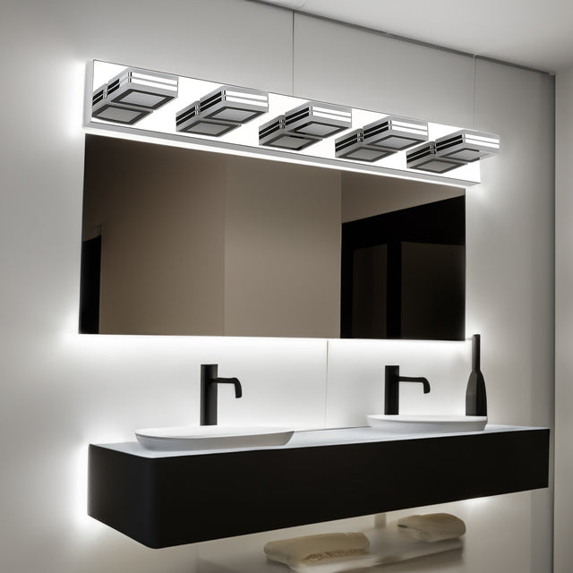 LED Modern Chrome Makeup Light, 5-Lights Acrylic Chrome Makeup Mirror Light - V.I.P Digital Presence
