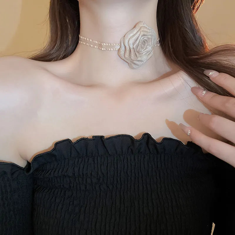 3D Rose Alloy Buckle Necklace - V.I.P Digital Presence
