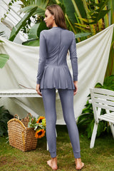 Mock Neck Long Sleeve One-Piece Swimwear - V.I.P Digital Presence