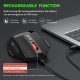 Wireless charging Bluetooth dual-mode 10 key mute gaming mouse 4800DPI mouse RGB color light - V.I.P Digital Presence