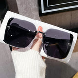 new fashion trimmed sunglasses half frame high quality trend simple sunglasses for women with fine glitter - V.I.P Digital Presence