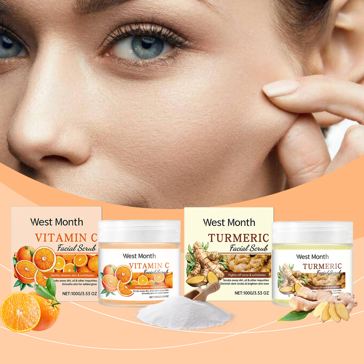 Exfoliante facial que limpia suavemente la piel del rostro, exfolia, hidrata, humecta e ilumina.