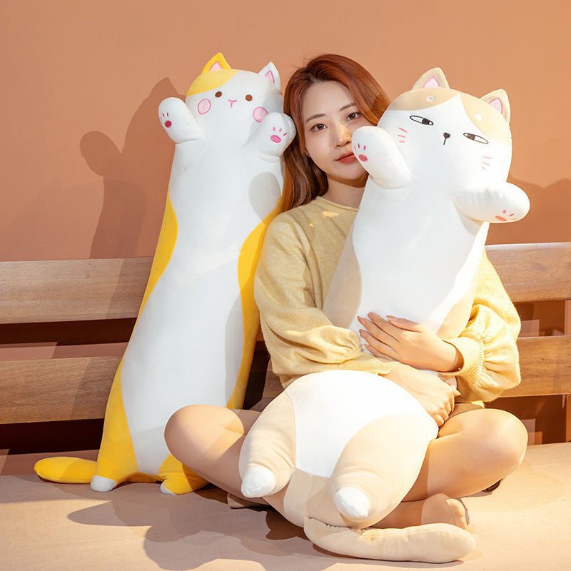 Japanese Chubby Cat Plush Toy Doll Cute Cat Pillow Children Bed Long Pillow Doll - V.I.P Digital Presence