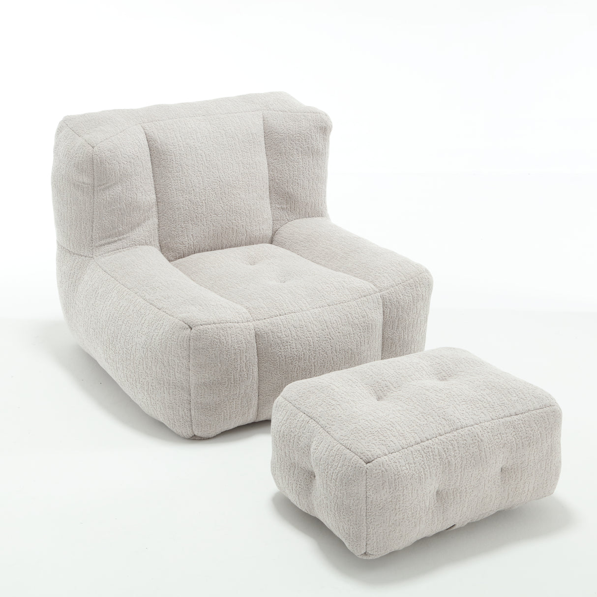 Fluffy bean bag chair Super soft couch chair with memory foam and footstool Indoor modern focus bean bag chair - V.I.P Digital Presence