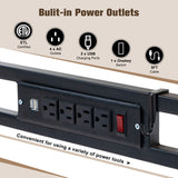 60 inch adjustable garage workbench, rubber wood heavy-duty workstation with power socket and wheels, 2000 pound load capacity - V.I.P Digital Presence
