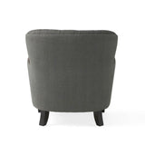 Modern grey fabric club chair and Ottoman set, stylish cushioned armchair, paired with Ottoman style - V.I.P Digital Presence