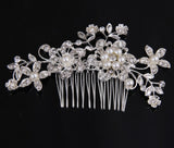 Hair comb, bridal rhinestone and pearl headdress, wedding dress accessories - V.I.P Digital Presence
