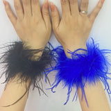 Real Ostrich feather cuff plumes bracelet for women white Cuffs pens Shirt with feathers girls fur cuffs ornament boa plume - V.I.P Digital Presence