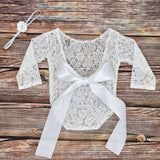 Newborn Baby Photography Props Clothes Bodysuits Cute Lovely Lace Bow Toddler Baby Photo Clothing+Hair Band 2Pcs Set Costumes - V.I.P Digital Presence