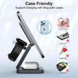 Wireless Charger 3 in 1 Foldable Magnetic Wireless Charging Station for iPhone 15 14 13 12 Pro Max Apple Watch 8 9 Charger - V.I.P Digital Presence