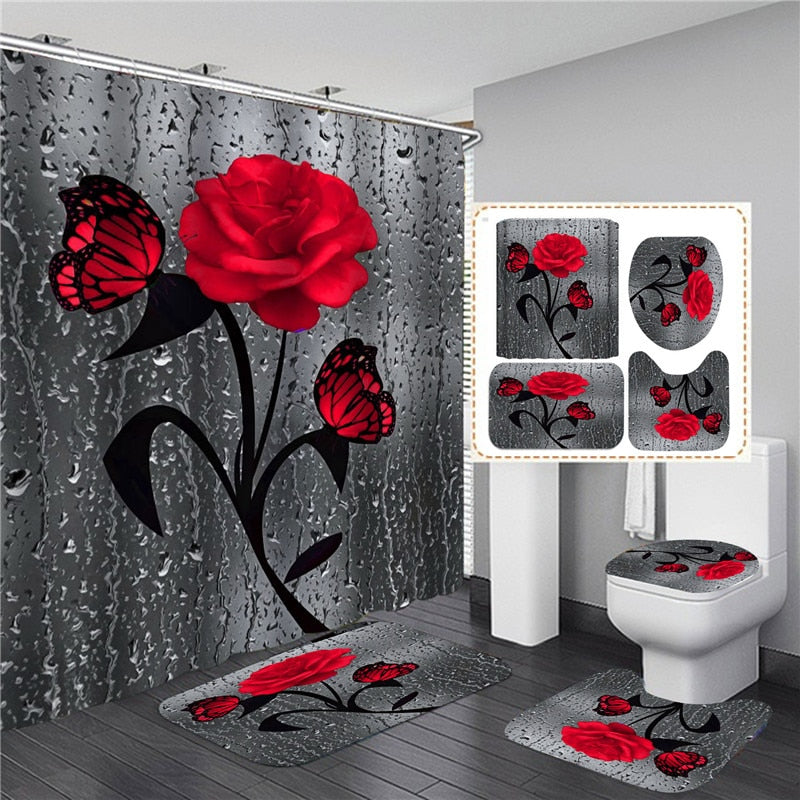 Hot HD Digital Printing Polyester Waterproof Polyester Flower Bathroom Hotel Shower Curtain - V.I.P Digital Presence