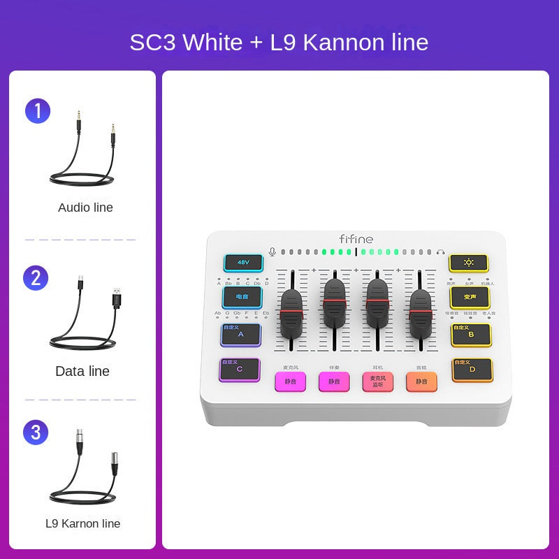 Fifine Game Live Streaming Equipment SC3 Full Set USB External Sound Card Microphone Desktop Karaoke - V.I.P Digital Presence