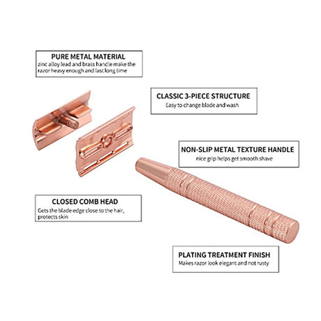 Old style shaver for both men and women, lightweight double-sided shaving blade, kraft paper packaging, alloy beard blade - V.I.P Digital Presence