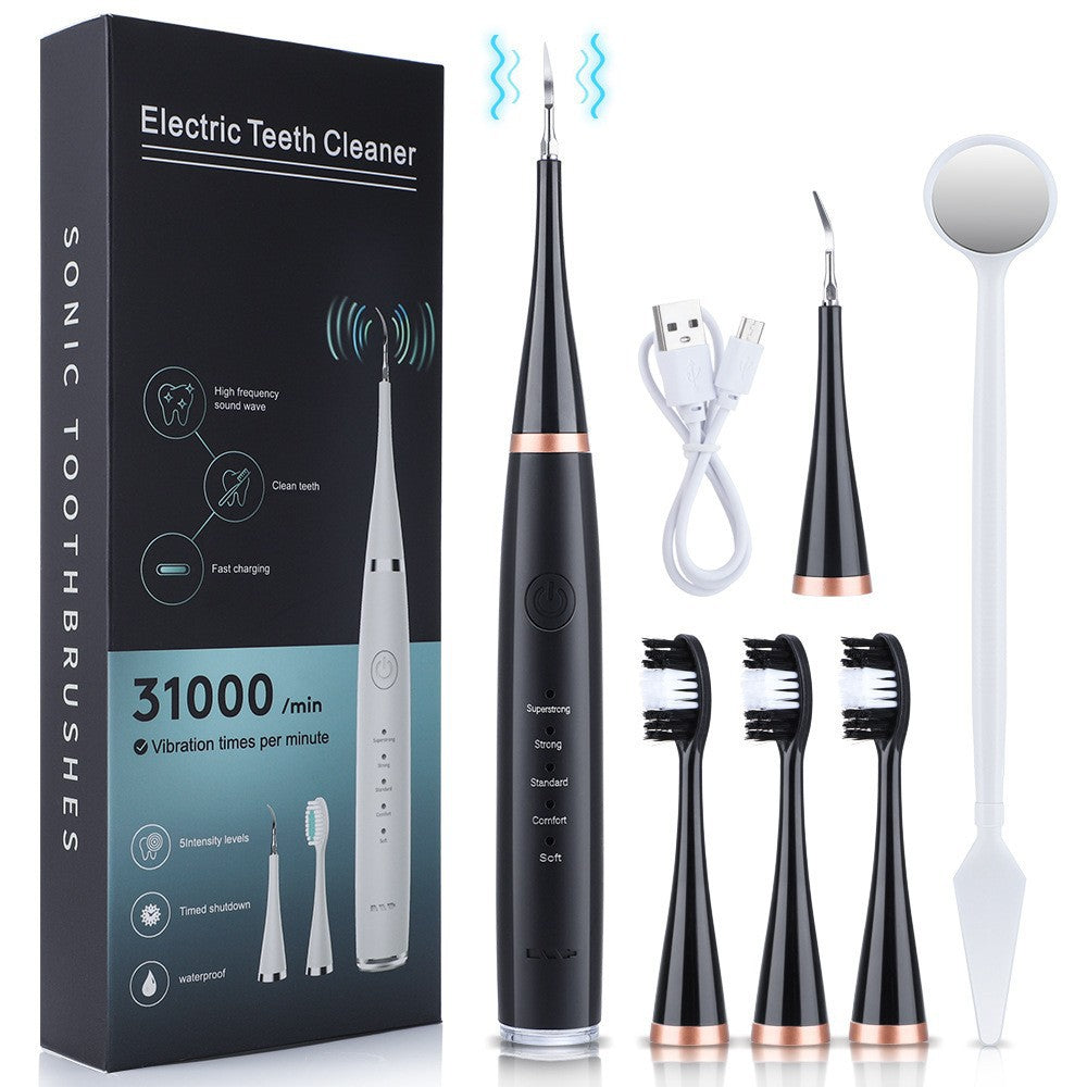 5-Speed High Frequency Vibrating Tooth Cleaner USB Electric Toothbrush Cleaning Device To Remove Stained Calculus Set Tooth Cleaning Instrument - V.I.P Digital Presence